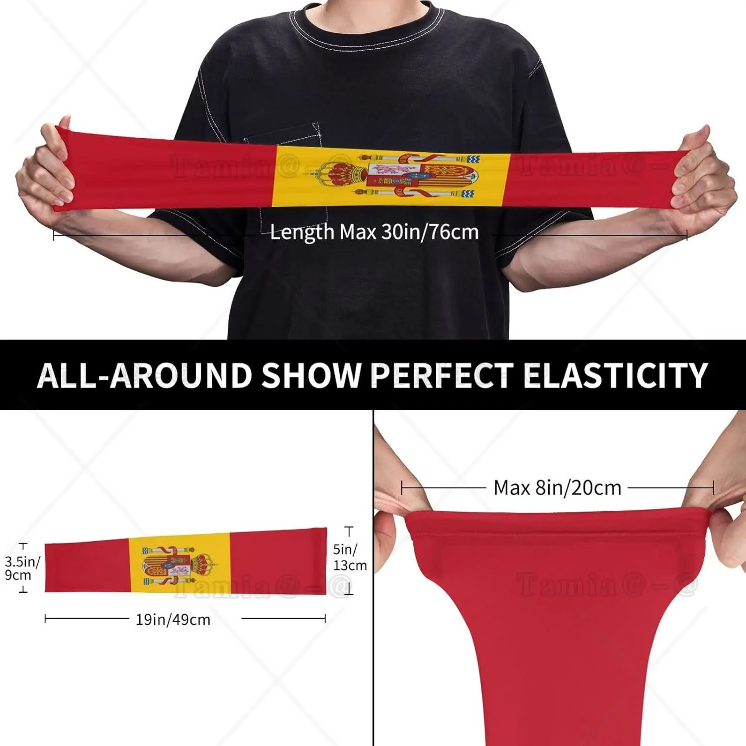 Mangas de braço com bandeira da Espanha fofas, proteção solar refrescante, mangas de bandeira esportiva para homens e mulheres