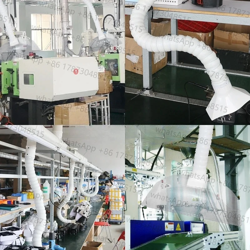 1 x flexibles Rauchabzugsventilatorrohr mit runder Haube zum Löten von Rauchabsaugern, industrielles Rauchabzugssystem