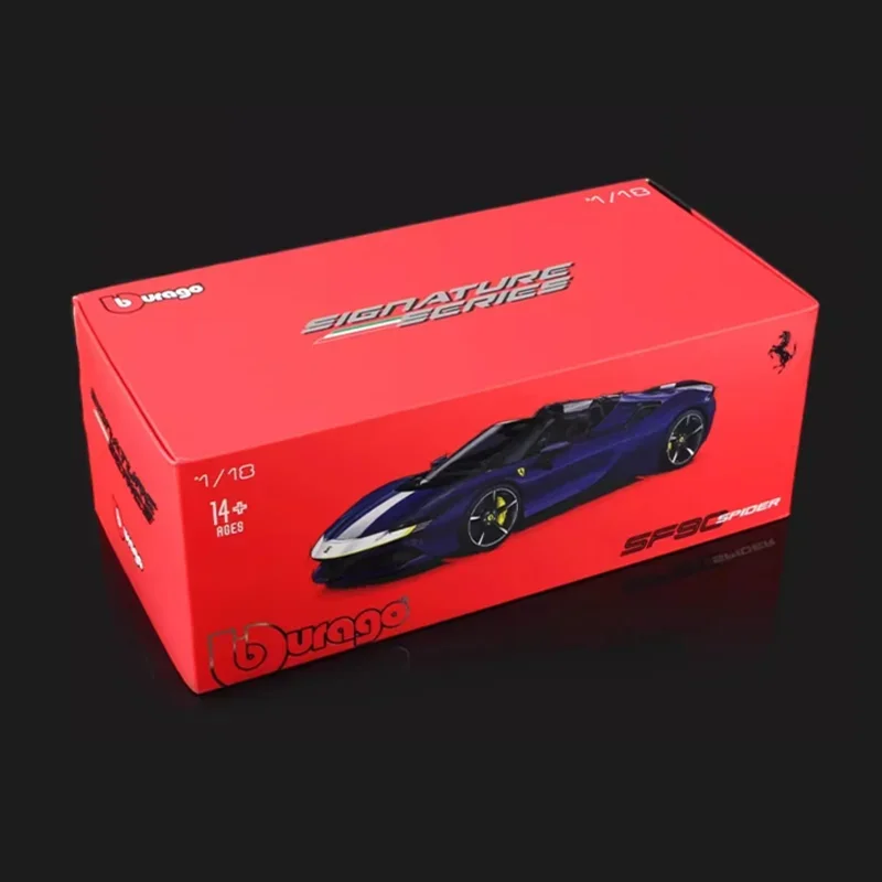 In Stock Bburago 1:18 Ferrari Sf90 Spider Assetto Fiorano Alloy Miniature Diecast Model Ferrari Sports Car Toy Christmas Gift