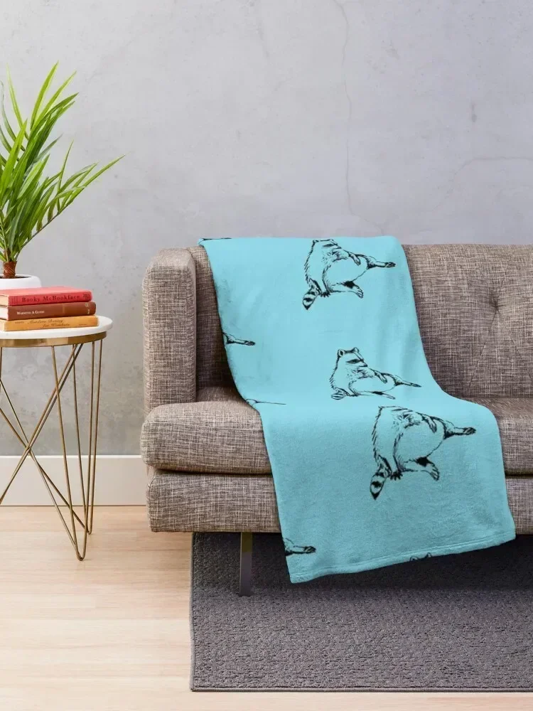 chonk trash panda Throw Blanket Sofas halloween Blankets