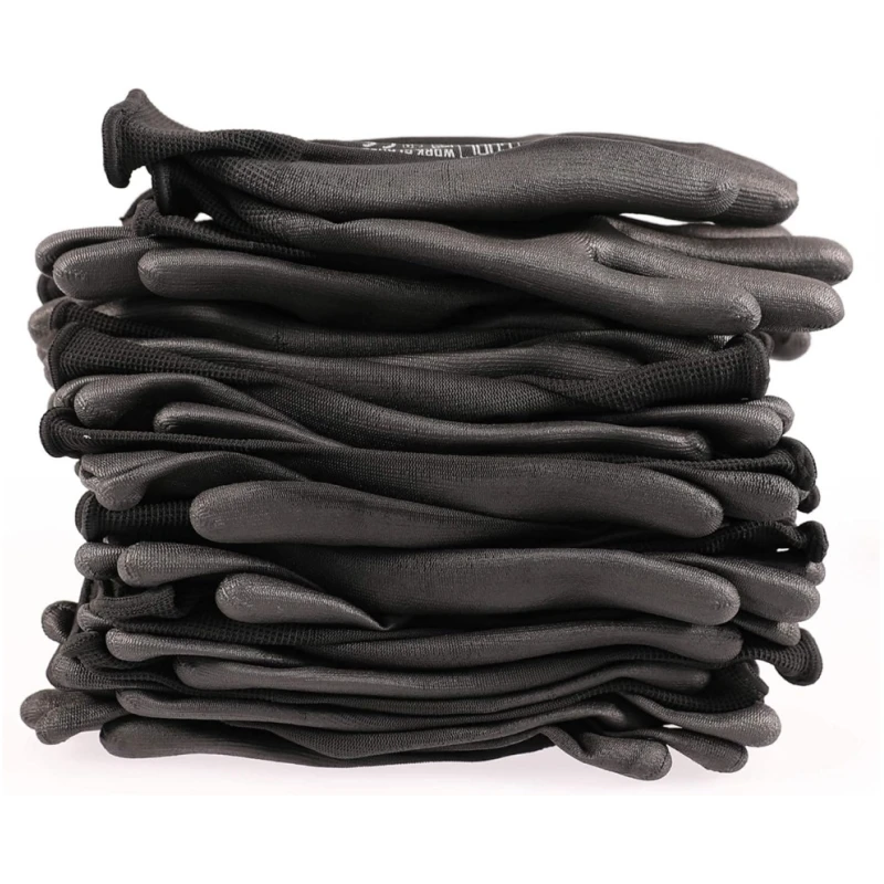 بو المغلفة قفازات العمل عدم الانزلاق البولي يوريثين قبضة قفازات العمل سلس قفازات متماسكة للرجال ميكانيكي كهربائي البستنة