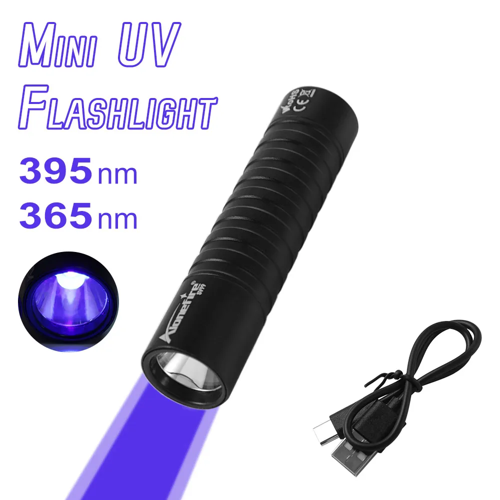 

Креативный мини-УФ-фонарик, портативный Type-C, перезаряжаемый, для обнаружения грибка домашних животных, алюминиевый сплав, бытовая ультрафиолетовая лампа для ногтей
