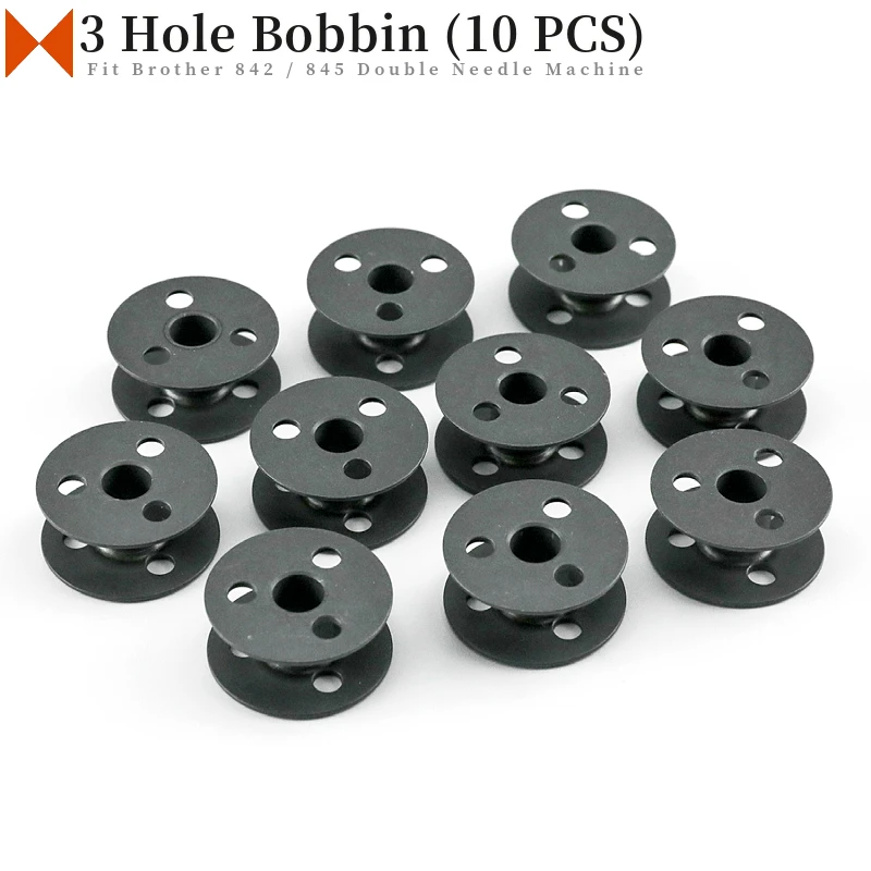 10PCS 112781-101 Hard Anodization Bobbin Fit Brother LT2-B835,LT2-B842,LT2-B845 Double Needle Sewing Machine High Quality 3 Hole