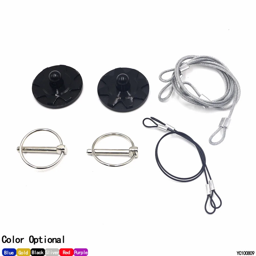 

Universal Aluminum Hood Pin Lock Kit Quick Release Racing Hood Latch High Strength No Drilling Car Bonnet Lock for Auto Modifica