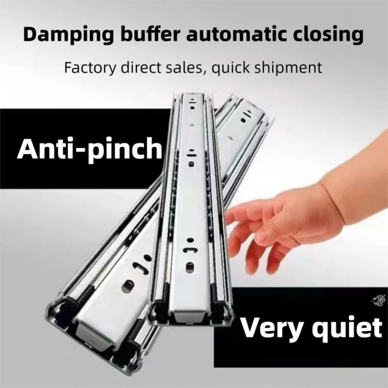 درج السكك الحديدية 10 ~ 20 بوصة المدرفلة على البارد الصلب درج الشرائح إغلاق درج انزلاق المسار قسمين خزانة الشرائح الأثاث الأجهزة