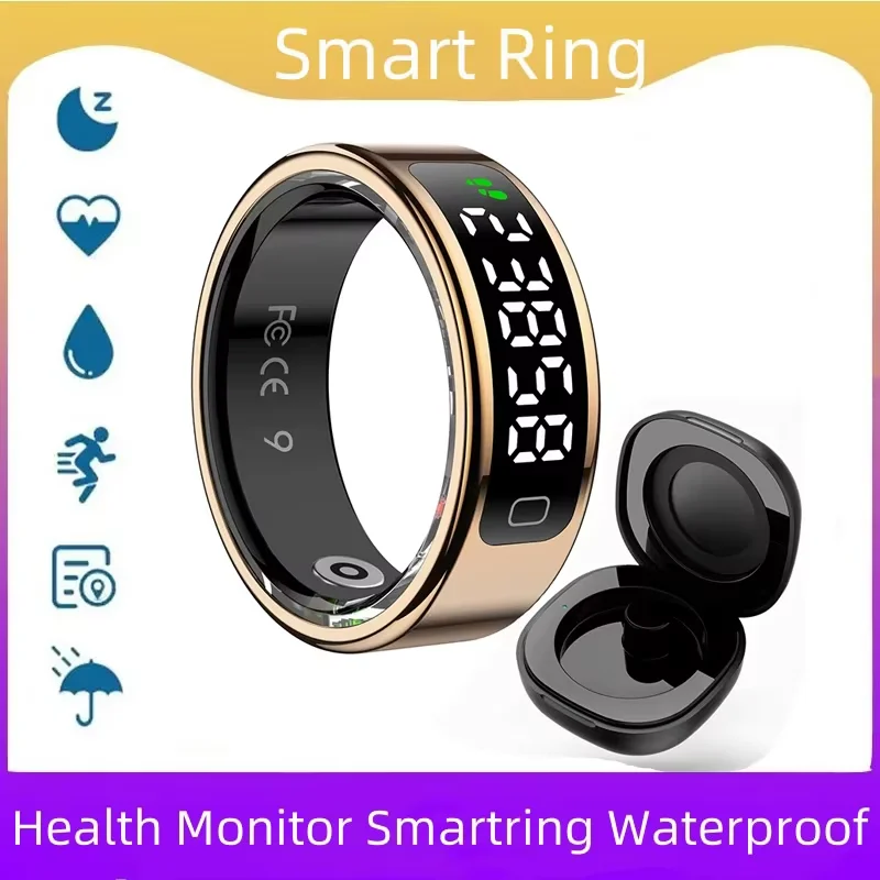 2026 R11C Smart Ring Men Women LED Display Screen Health Ring Heart Rate Sleep Monitor Waterproof Smartring for Android IOS
