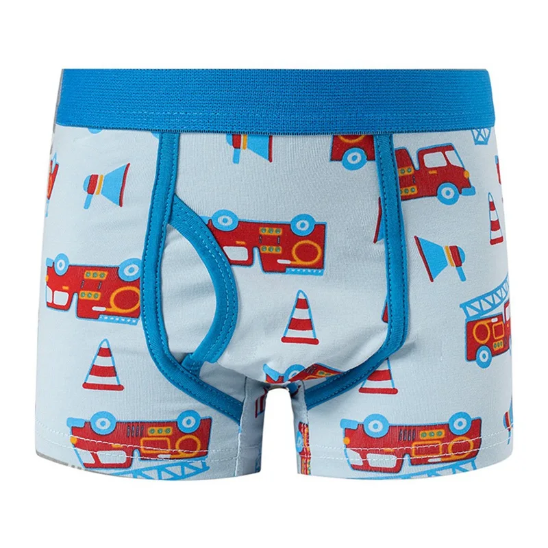 Toddler Kid Boys Underwear Soft Breathable Cartoon Dinosaur Fire Truck Pattern Comfy Boxers Briefs  Kids Fashion