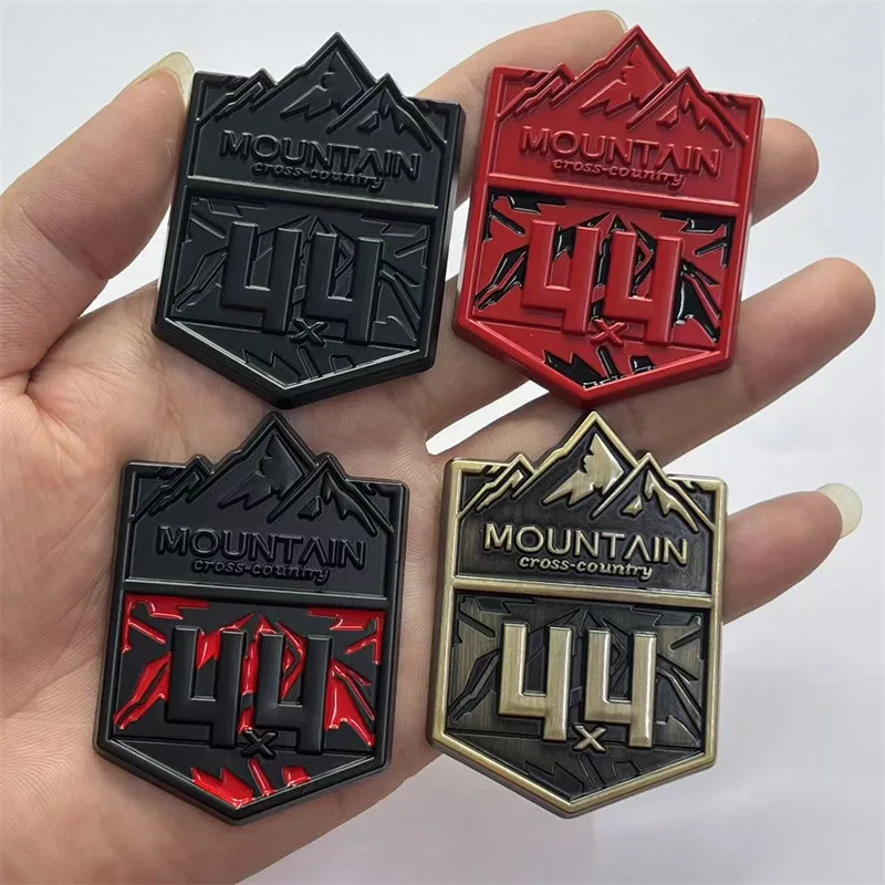 High-quality Modification Metal Stickers Snow Mountain 4X4 Element Scratch Cover DIY Decoration Car