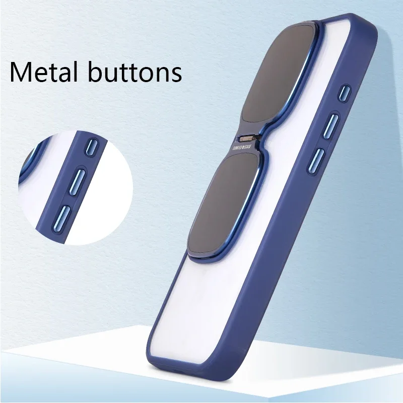 Lens holder Phone Case For iPhone 12 13 14 15 Pro Max Glass Lens Protection Silicone Frame Acrylic Backplane Stand Phone Cover