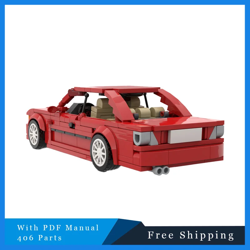 406 قطعة من طوب السيارات الرياضية عالي السرعة باللون الأحمر للمدينة   مجموعة ألعاب تجميع DIY لبنات البناء الإبداعية للأطفال هدية رائعة لعيد الميلاد #2