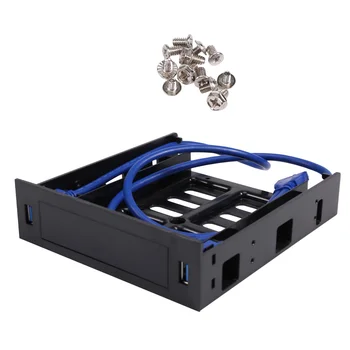 2 X USB 3.0 ön Panel ile 3.5 inç cihaz/HDD veya 2.5 inç SSD/HDD için 5.25 disket optik sürücü Bay tepsi braketi
