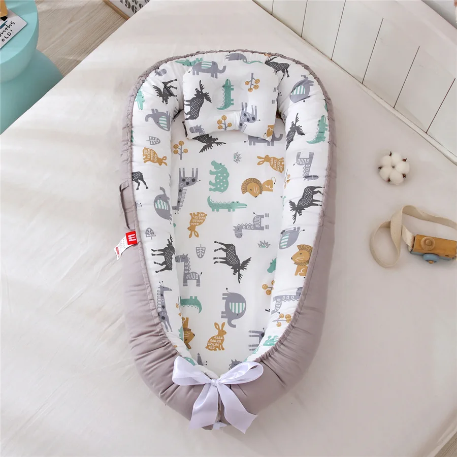 Baby Nest 100% Cotton Baby Nest Bed Infant Lounger Bassinet Snuggle