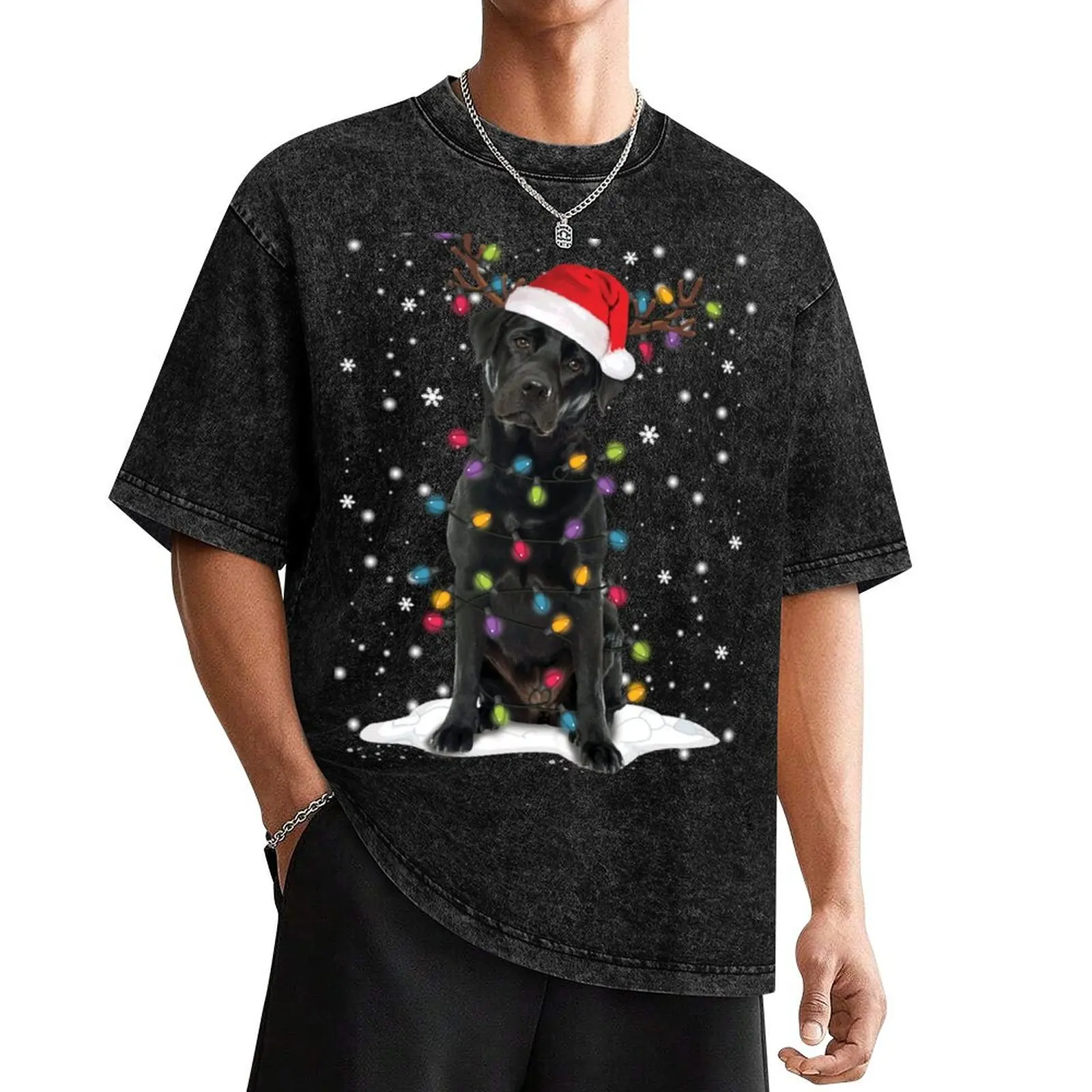 

Black Lab Labrador Christmas Tree Light Pajama Dog Xmas Gift Sweatshirt T-Shirt anime shirt plain sweat shirts, men