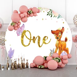 Bambi Elastic Circle Backdrop Photography Photo Background Props One Baby Shower Birthday Party Decoration Photozone Custom