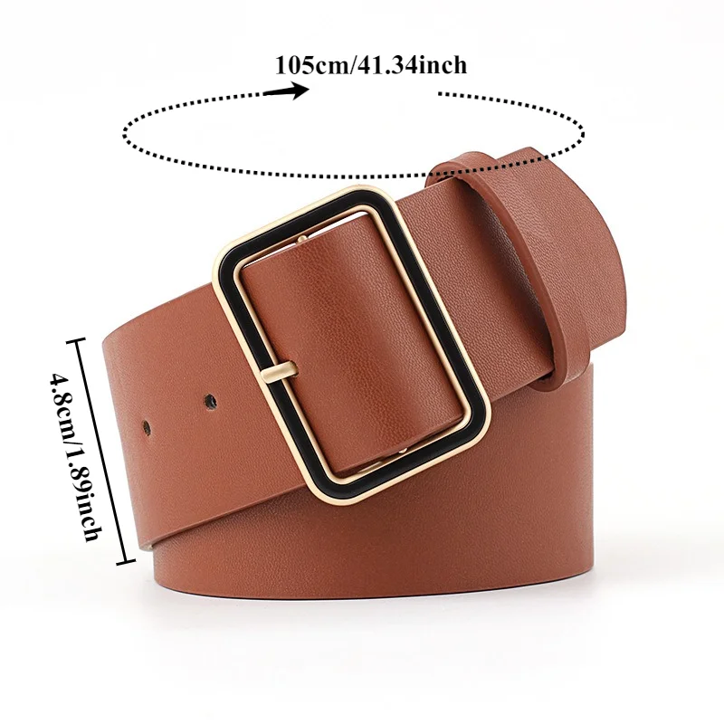 Fashionable Minimalist Creative European  American-Style Flat Wide Belt  Casual Everyday Down Jacket and Dress Belt for Women