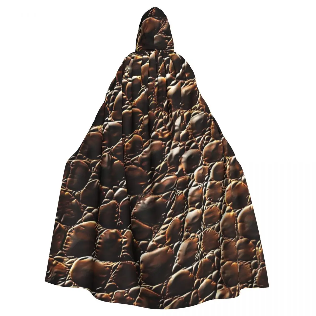 Mantello lungo con cappuccio in pelle di alligatore Costume medievale da strega Mantello cosplay HalloweenVampiro Adulto unisex