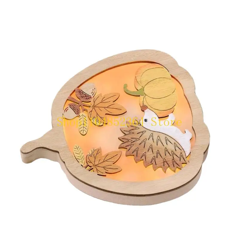 652F Thanksgiving Holzschnitzerei Handwerk Tischschild Dekoration Herbsternte Zuhause Akzentstück für DIY Urlaub Tischdekoration – Detail 3