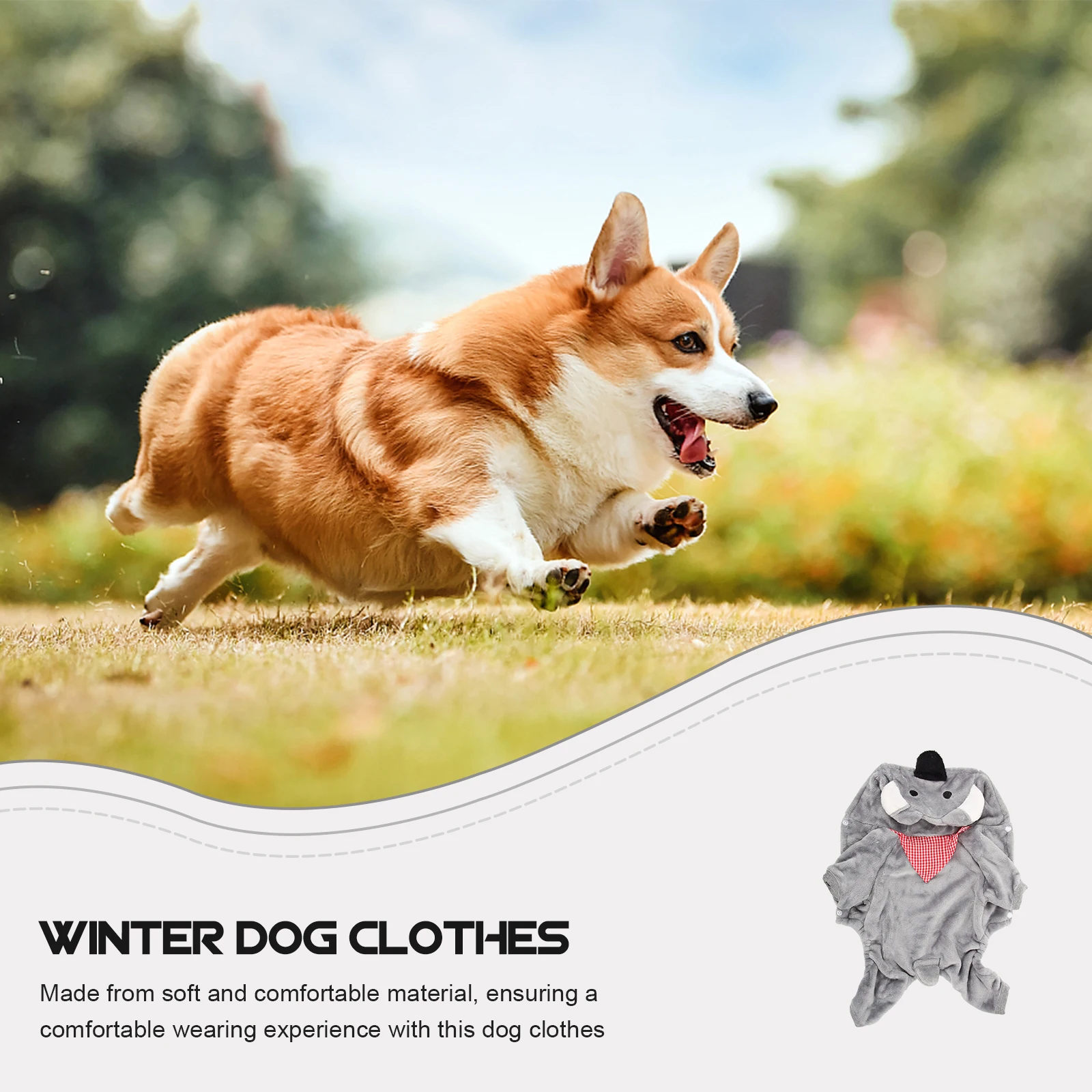 

Pet Clothing Medium Gray Winter Dog Clothes Warm Cozy Cardigan Hoodie Transformation Outfit Reusable Soft Material Pet