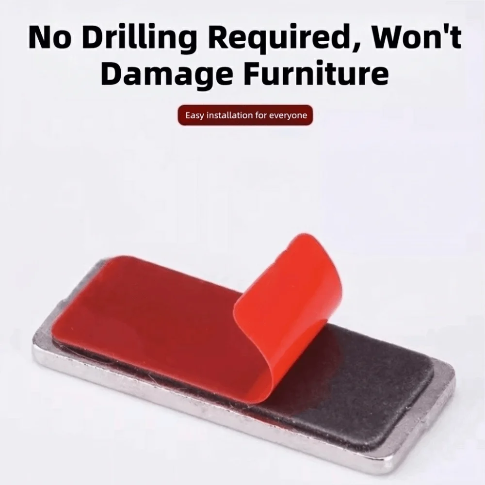 Ultra Thin Magnetic Cabinet Door Catch Stainless Steel Self-Adhesive Magnetic Closures No Drill Easy to Install