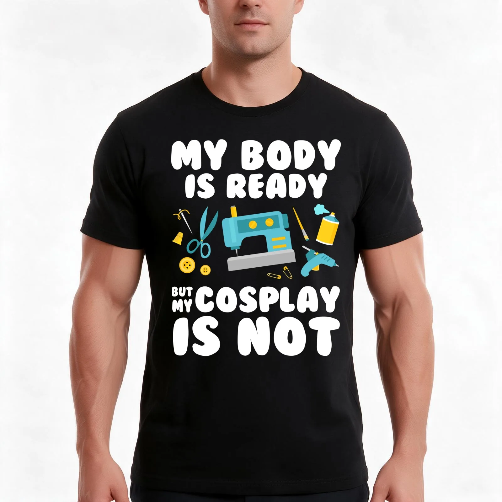 My Body is Ready but my Cosplay is Not T-Shirt Summer Casual Cotton Tee Oversized Streetwear Tops Vintage Graphic Print