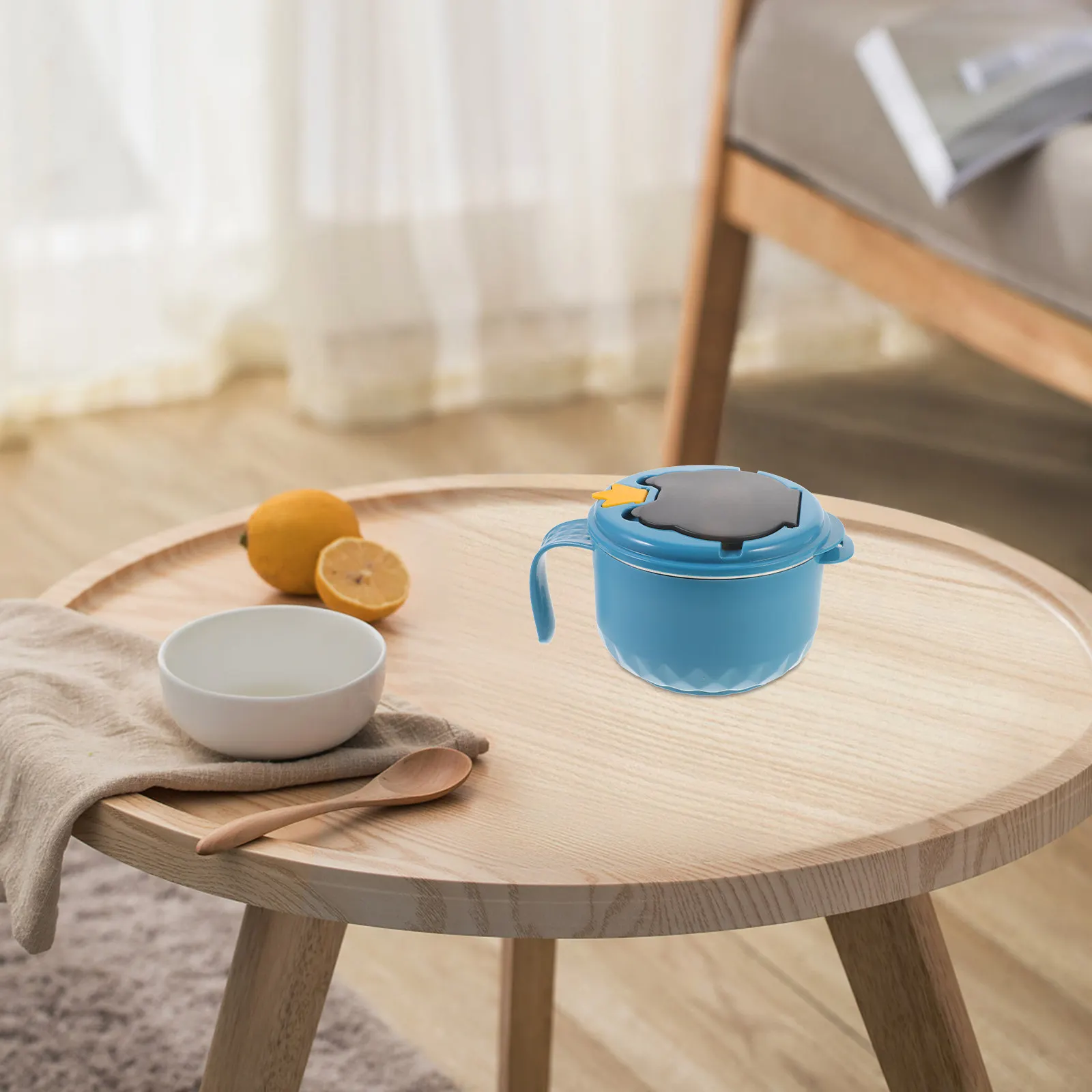 

Миска для лапши быстрого приготовления из нержавеющей стали с ручкой, портативная чаша для супа и лапши, контейнер для обеда в школу, на работу, для пикника, кемпинга