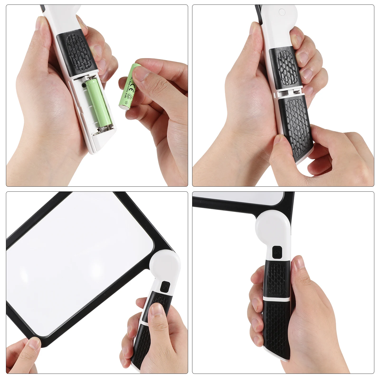

Handheld Magnifying Glass Jumbo Rectangle Lens Led Light For Reading Repair Science Portable Folding Illuminated Magnifier