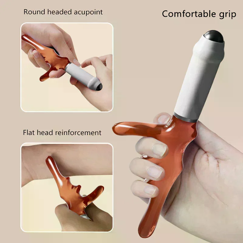 T Acupressure Foot Massager Thumb Finger Press Trigger Point Relieves Relaxation Whole Body Deep HandHeld Massage Feet Leg Tool