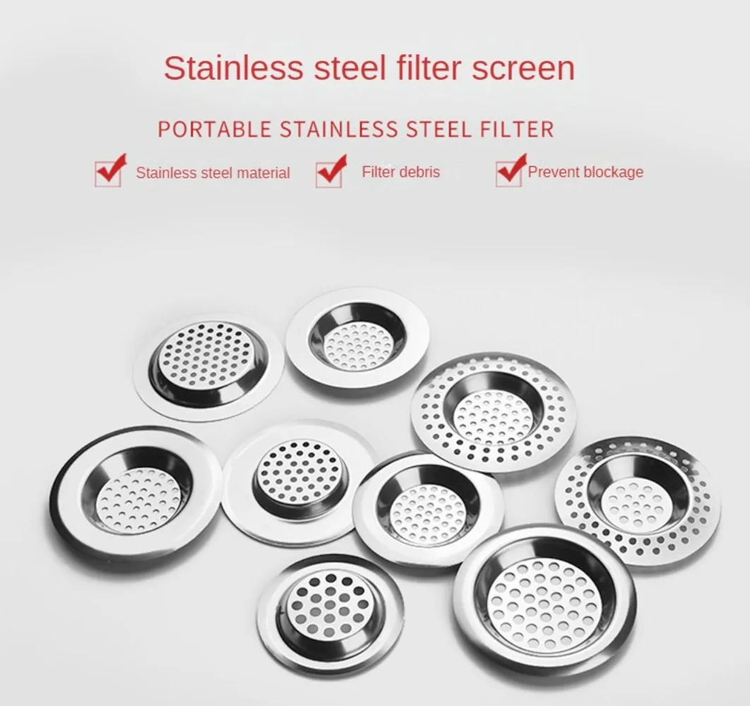 

Bathroom Sewer Floor Drain Cover Pool Stainless Steel Filter Bathtub Hair Anti-blocking Slag Mesh Steel Sheet Leakage