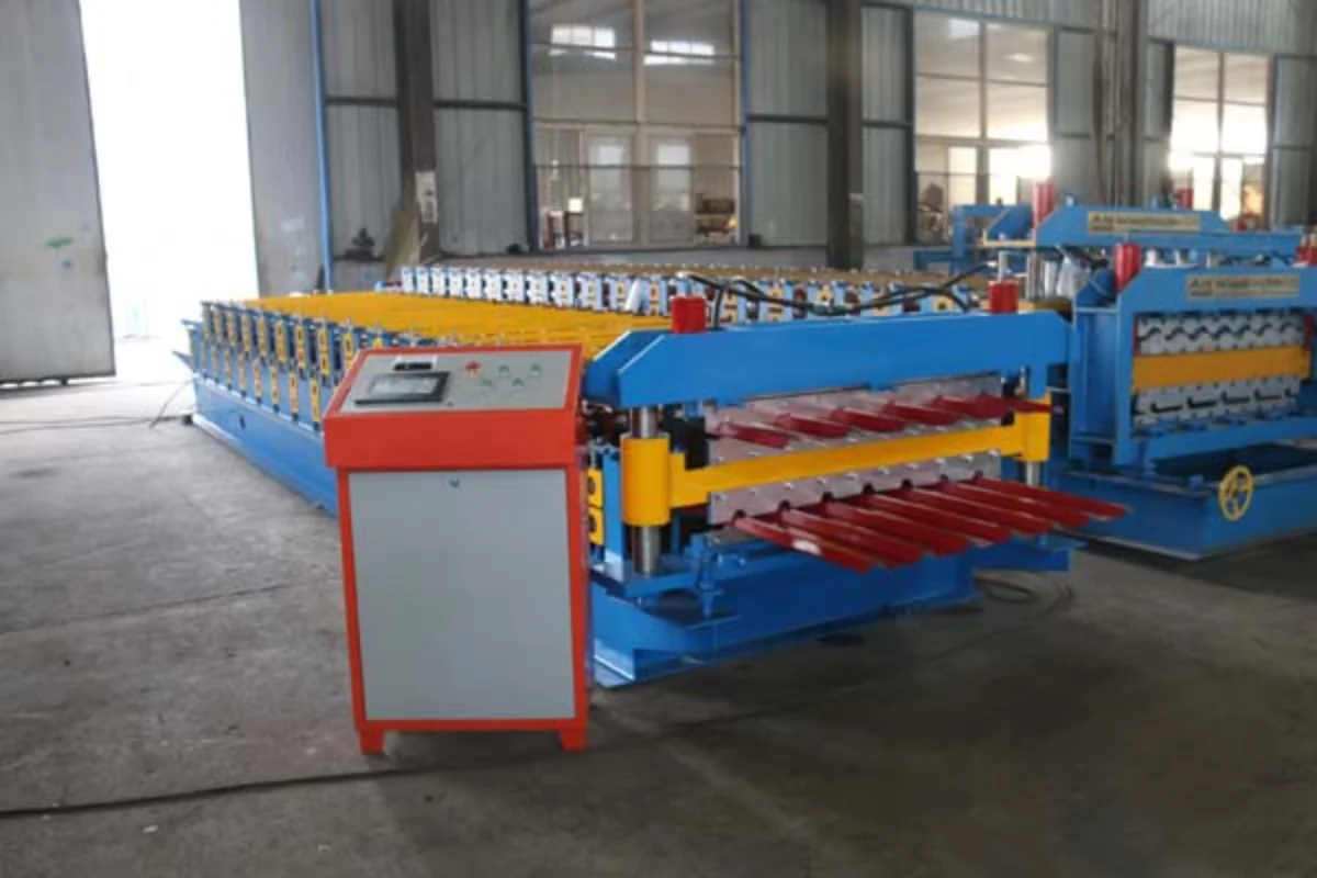 Colored PPGI /Aluzinc /Aluminum And Galvanized Coils Metal Double Layer Two Profiles Ibr Machine Forming Machine Production Line