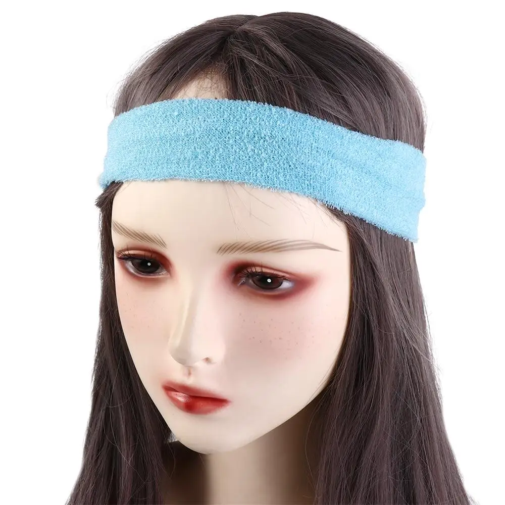 부드러운 남성 여성 순수한 색상 강한 탄성 스포츠 체육관 액세서리 Sweatband 요가 헤어 밴드 머리띠 스트레치 헤드 밴드