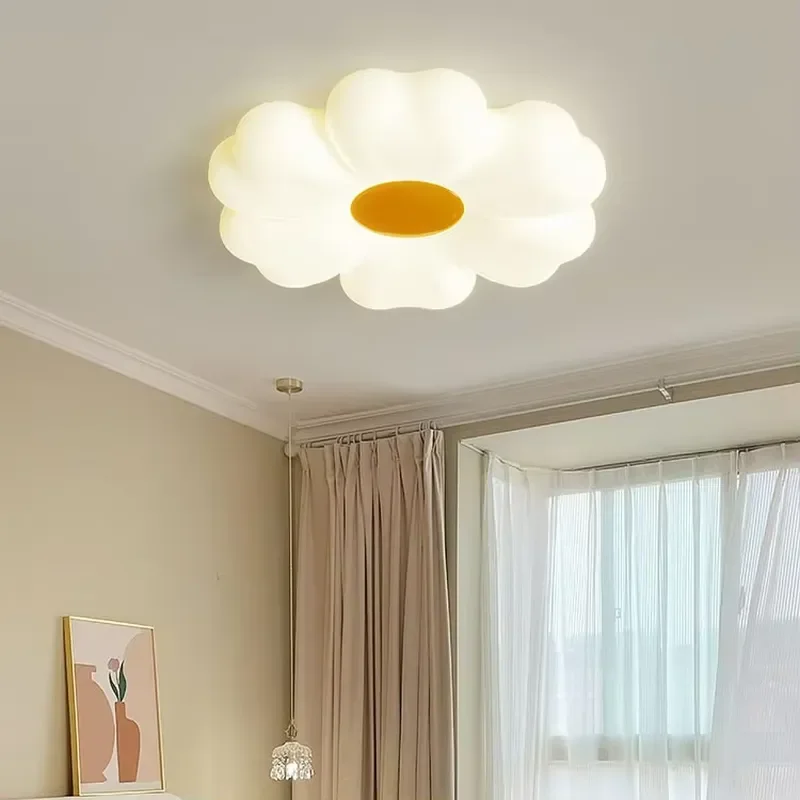 Modern Flower Shape LED Ceiling Light Dimmable Warm White Fixture for Bedroom Living Room Home Decor Lighting Dimmable LED