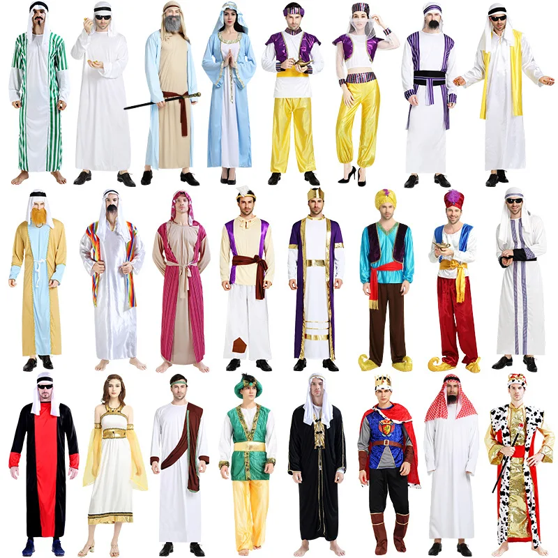 Adult Men Arab King Prince Cosplay Robe Carnival Masquerade Party Women Princess Costumes Halloween Party Cosplay Costumes