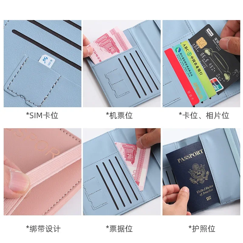 PU Leather Travel Wallets RFID Multi Slot Multi-function Passport Wallet Passport Covers Passport Holder Id Credit Card Holder