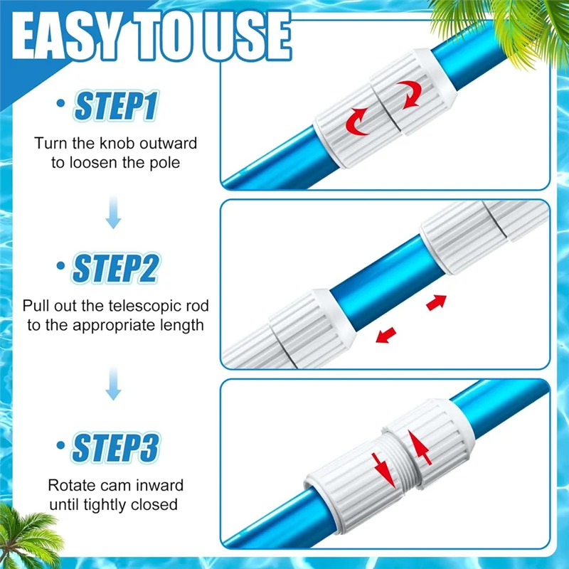 【Flash-Deal!】4 Pcs Pool Telescopic Pole White External Cam Pool Pole Parts Telescopic Extension Pole Cam Lock Replacement