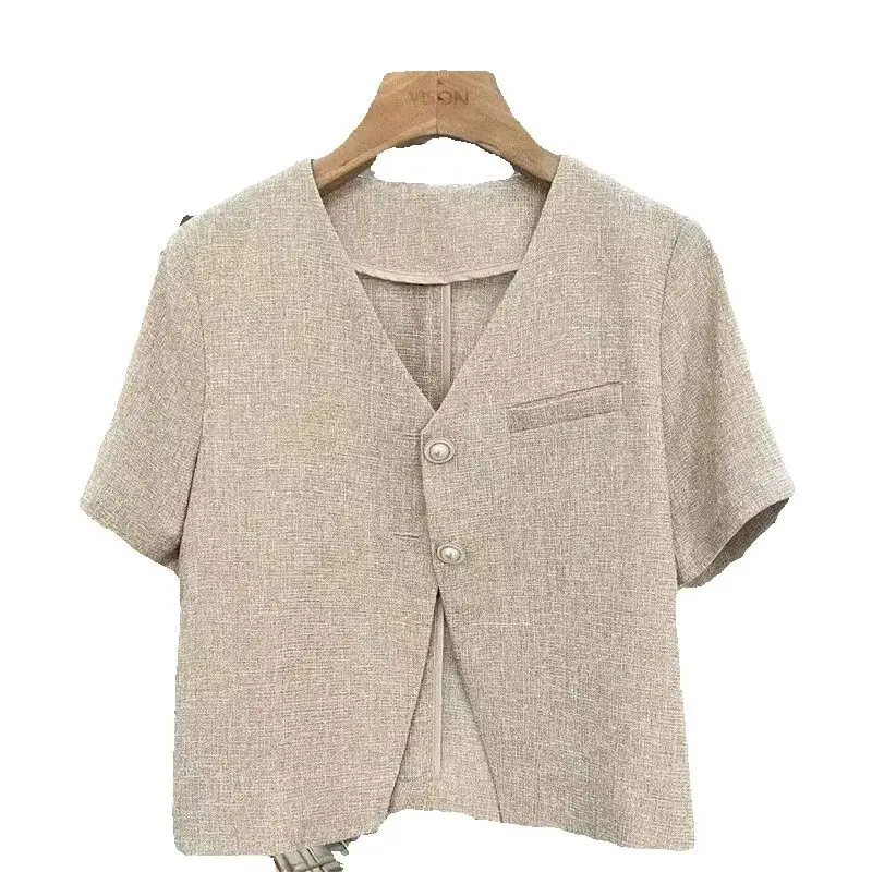 New 2025 Spring Autumn Be All-match Short Ladies Blazer Jacket Korean Version Temperament Elegant Women's Leisure Suit Coat