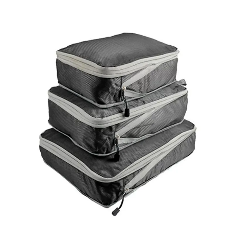 3PCS Compressed Packing Cubes Travel Storage Organizer Set Mesh Visual Luggage Portable Convenient Lightweight Suitcase Bag NEW