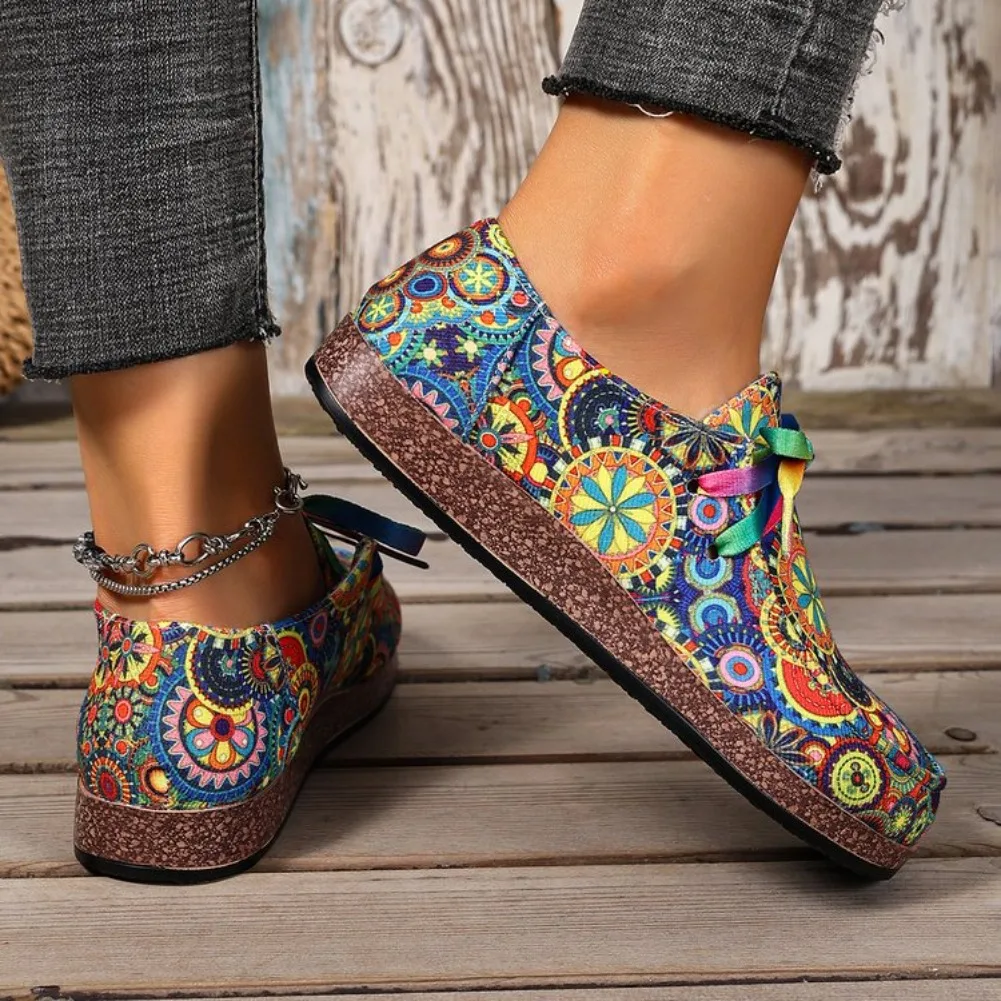 2026 Bestseller Neue Modische Damen-Sneaker mit Schnürung, Bedruckte Damen-Flats, Outdoor-Freizeitschuhe für Damen, Zapatos De Mujer – Detail 9