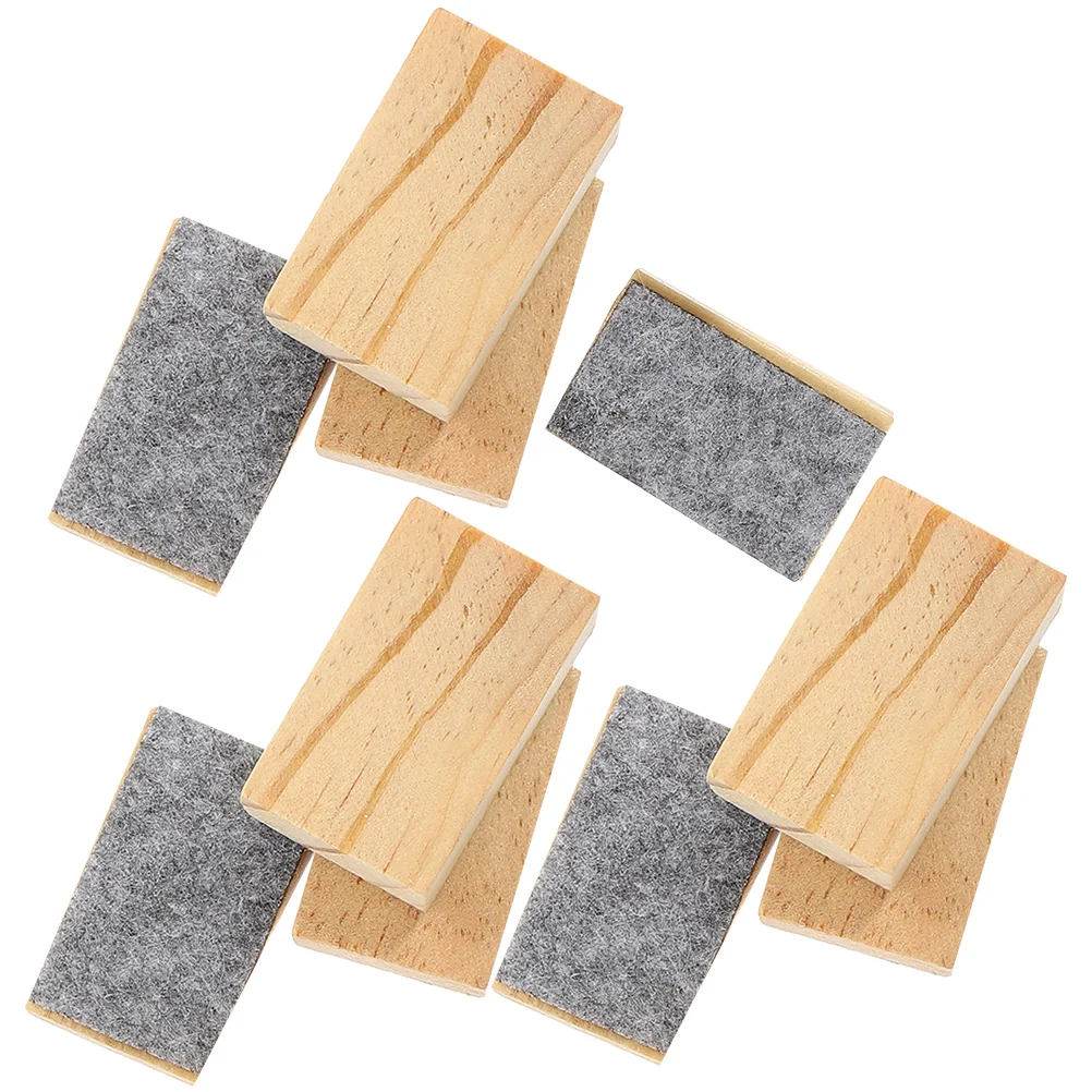 10 pçs borrachas de quadro negro de madeira feltro limpador de quadro livre de poeira borracha de giz sala de aula escritório mini borrachas de quadro branco