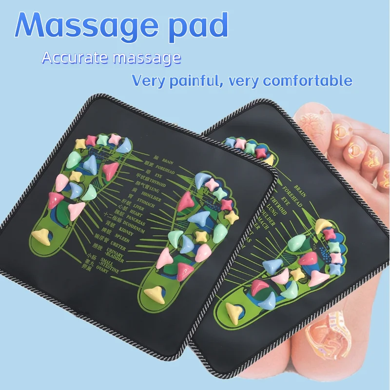 

SWZ Black Massage Pad for Fitness 30 Colored Stones Soles of Foot Acupoints Click on The Walking Health Road Cobblestone Road