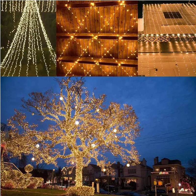 3pcs 5/10/20m Kupferdraht führte Weihnachts lichter String USB-Lampe wasserdicht Neujahrs girlande Lichterkette Hochzeits feier Dekor – Detail 3