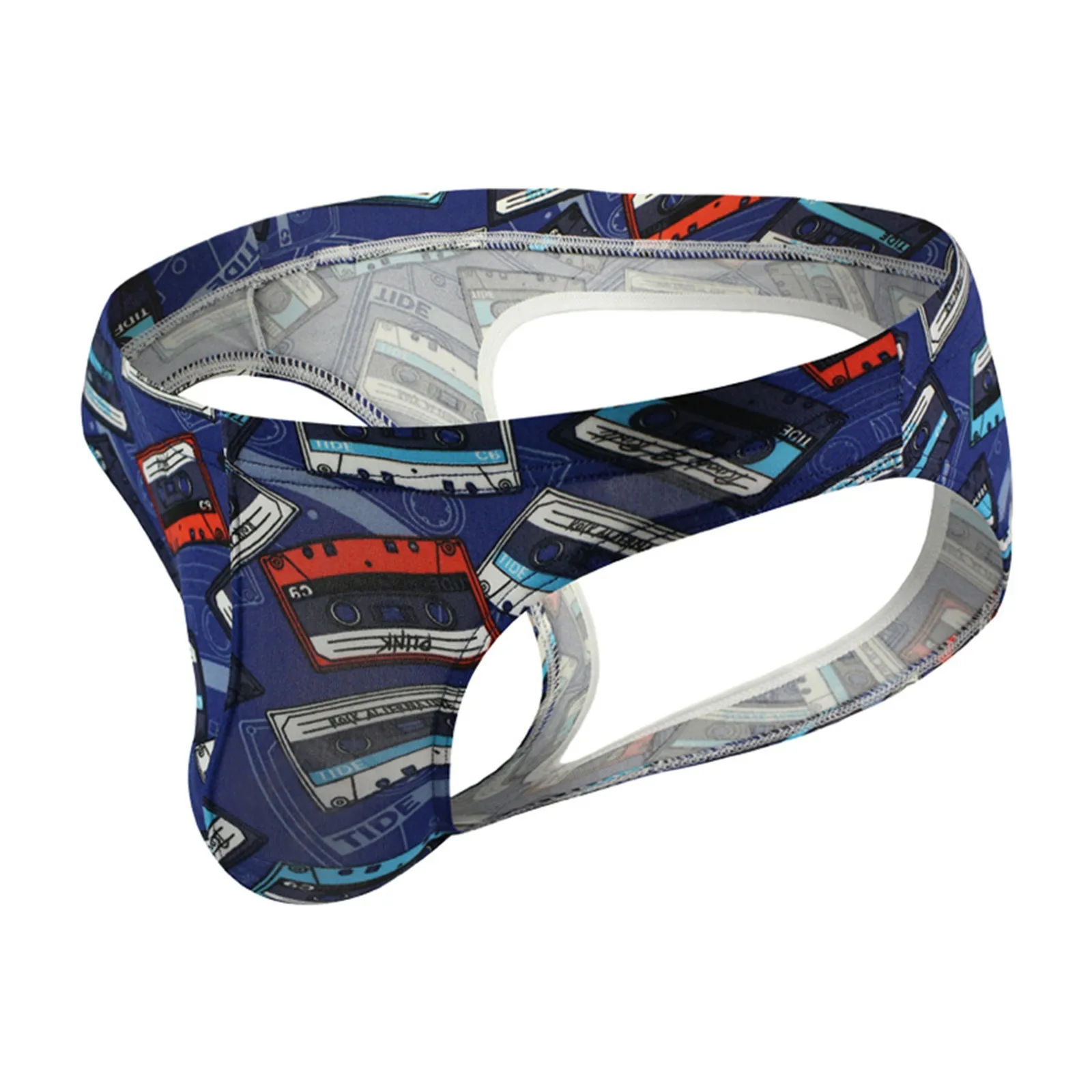 لباس داخلي كلاسيكي مطبوع عليه رسوم كرتونية للرجال ، مثير على شكل حرف U ، خصر منخفض ، بنطلون مرن ، مفتوح من الخلف ، ملابس داخلية قابلة للتنفس ، حقيبة ش