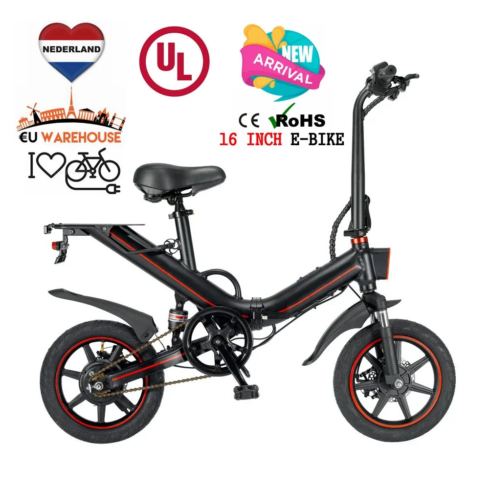 

US Warehouse EU stock OUXI V6 V5 Folding electric bike OEM electric Mini 16 inch folding ebike niu bility B14