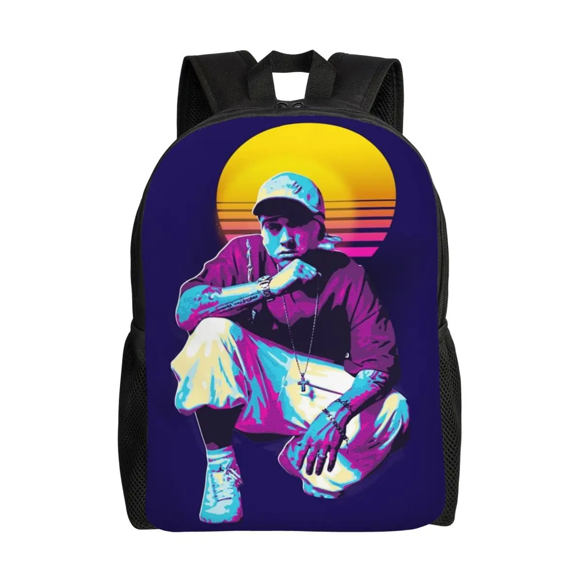 

Custom E-Eminem Hip Hop Singer Poster Backpacks for Women Men Water Resistant College School Bag Printing Bookbag