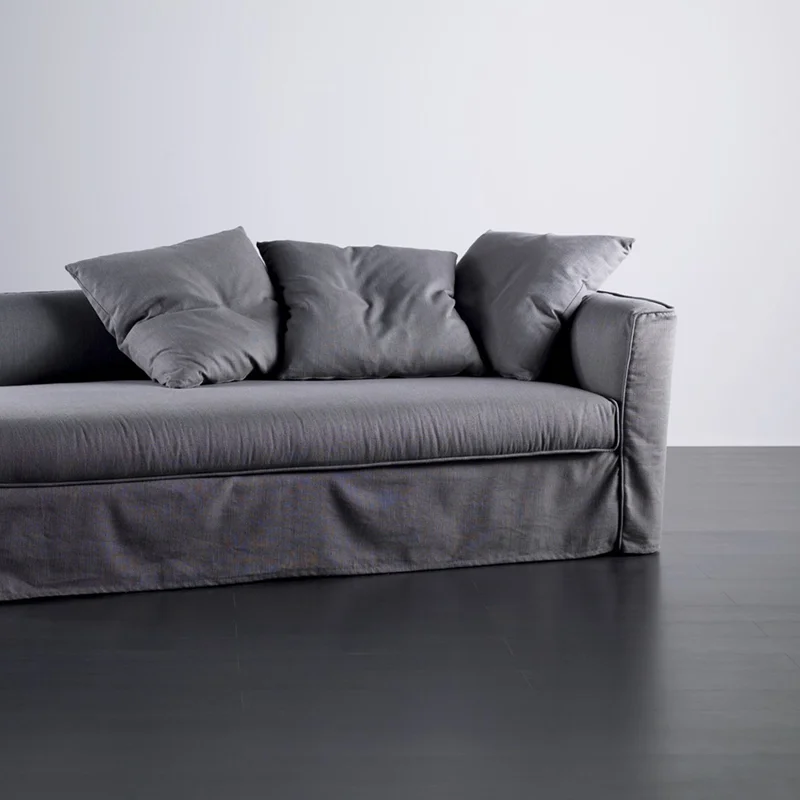 Divano letto e colazione con bordo nero, semplice, nordico, per smontaggio e lavaggio del divano bianco