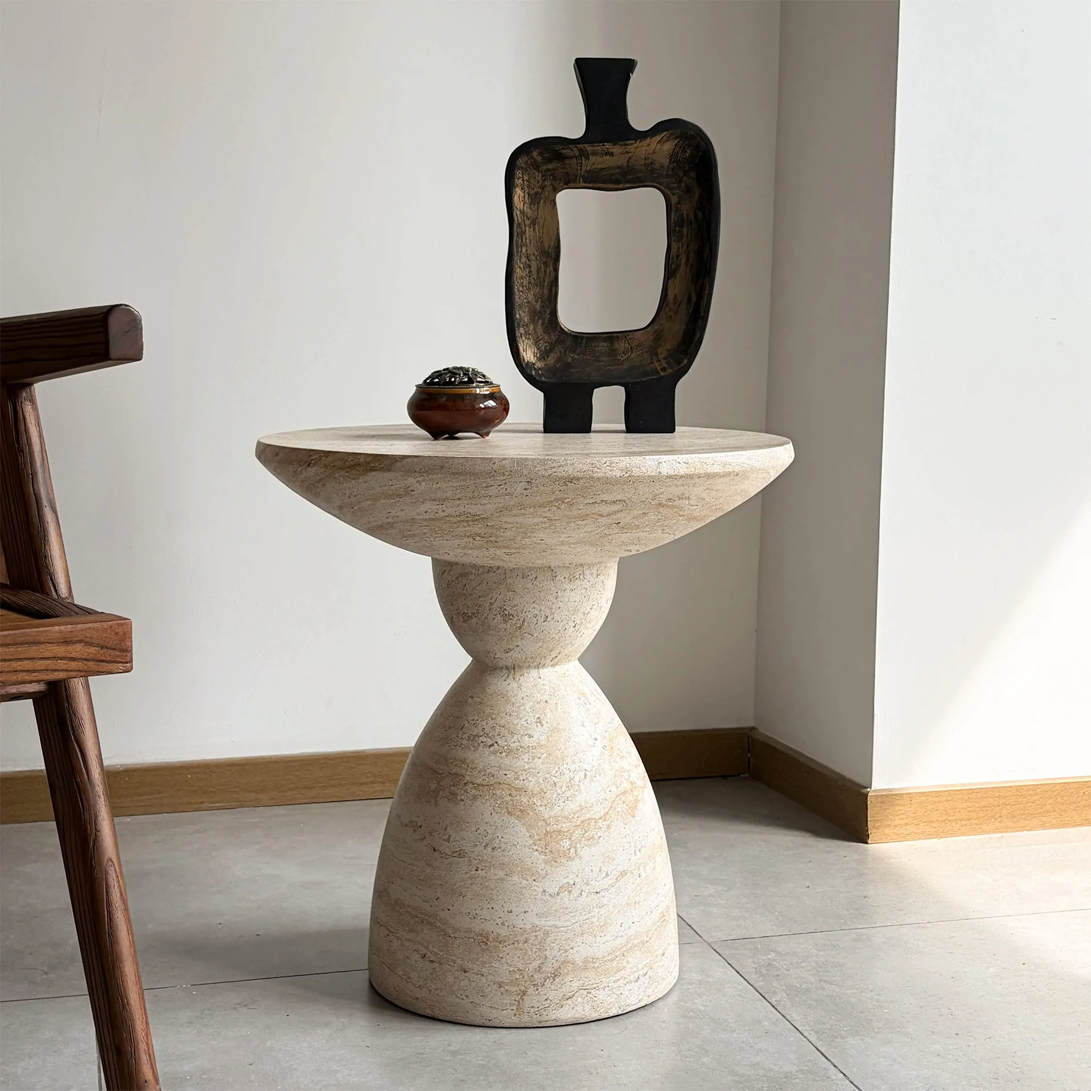 Medieval style imitation travertine round bead shape sofa edge