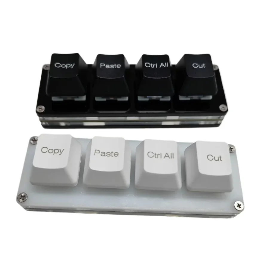 

Computer Office Shortcut Keypad 4-Key Ctrl A C V Copy Paste All Cut Mini USB Mechanical Keyboard Switch LED Light Gradual