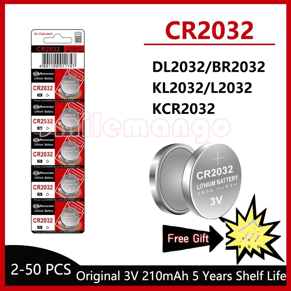 New 3V CR2032 lithium button cell BR2032 ECR2032 LM2032 5004LC suitable for watches toys clocks electronic scales car remote