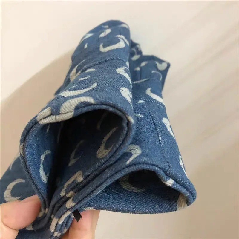 Luxury Brand Designer Moon Print Washed Denim Bucket Hat for Women Men Jean Blue Fisherman Cap Casual Sun Protection Panama Hats