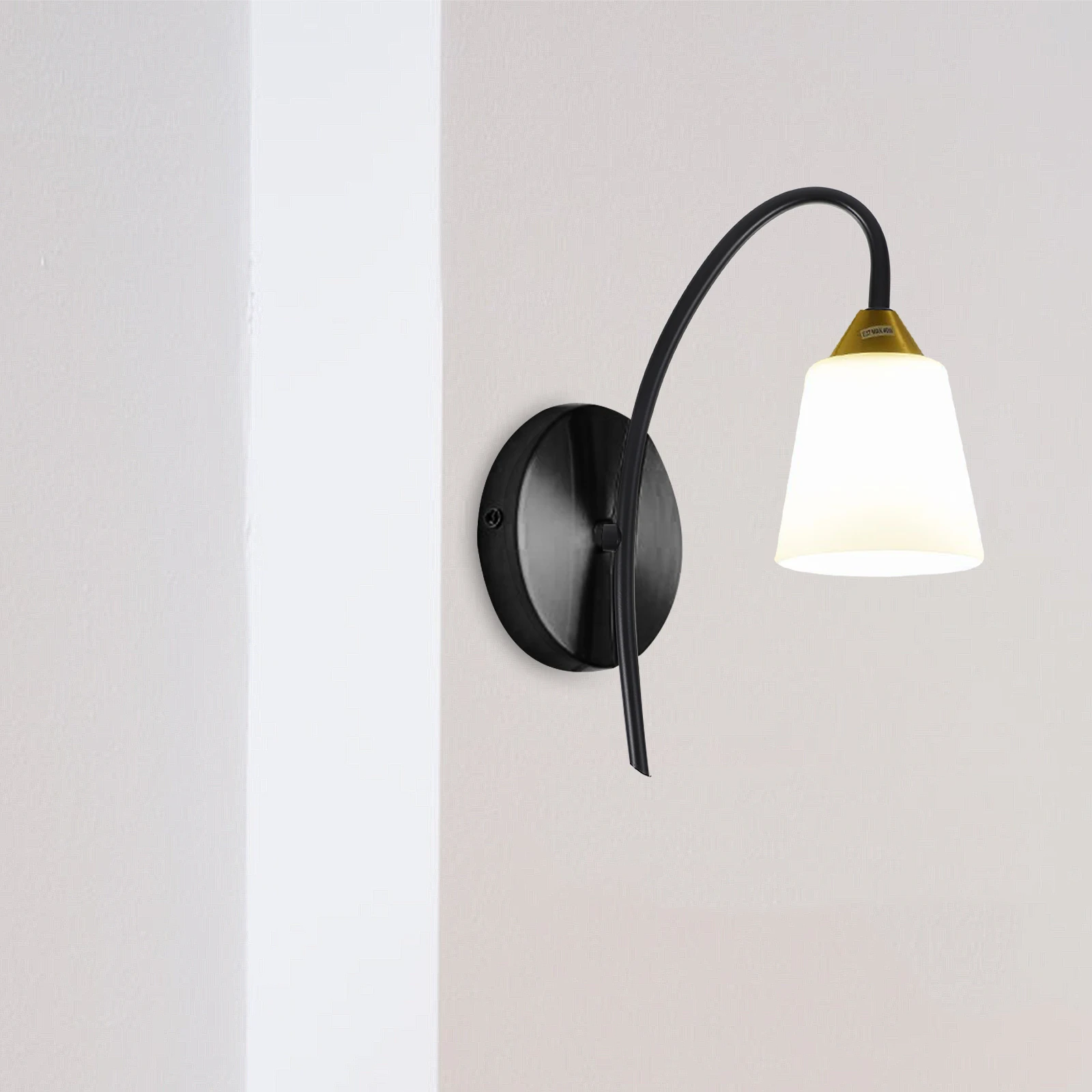 

Metal Wall Stem Replacement Curved Light Pole Bent Lamp Rod Durable Light Fixture Part Easy Installation Modern Design Home