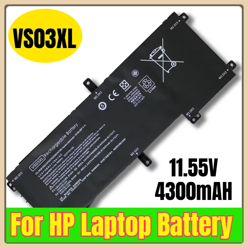 

11.55V 4300mAH VS03XL Laptop Battery for HP Envy 15-as000 As014wm As091ms As100 As101ng HSTNN-UB6Y 849047-541 849313-850